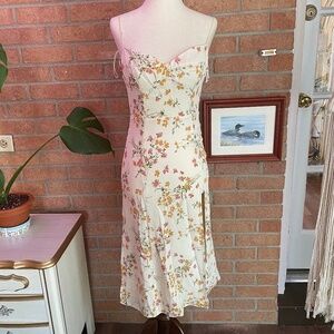 Reformation Juliette White Cream Spring Floral Midi Dress Size 4P